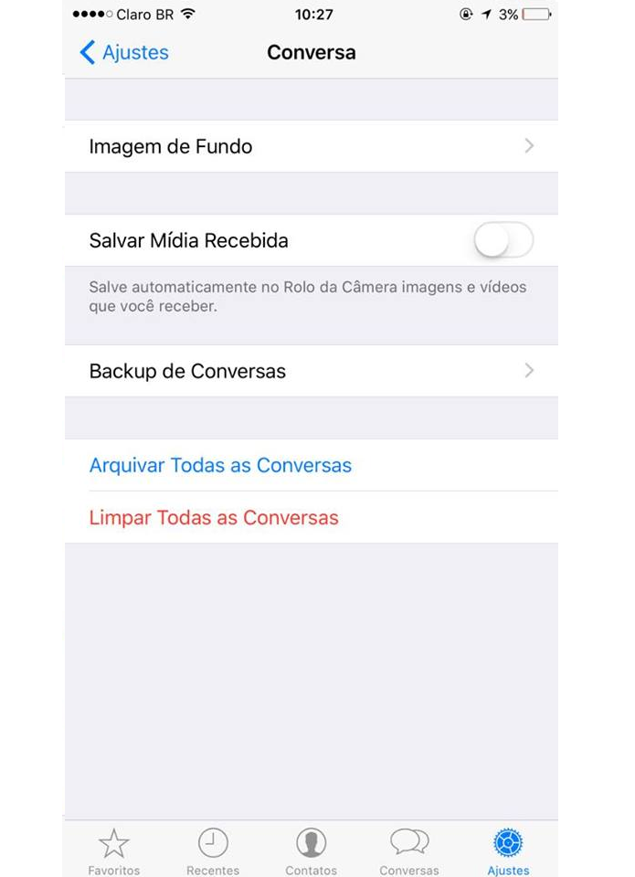 Whatsapp permite alterar as imagens de fundo dos chats (Foto: Reprodução/Aline Jesus)