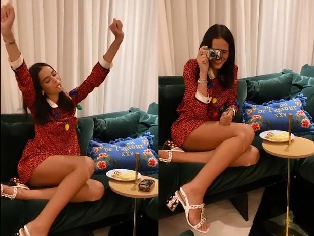 Bruna Marquezine curte noite de natal com look da Miu Miu (Foto: Reprodução/Instagram)