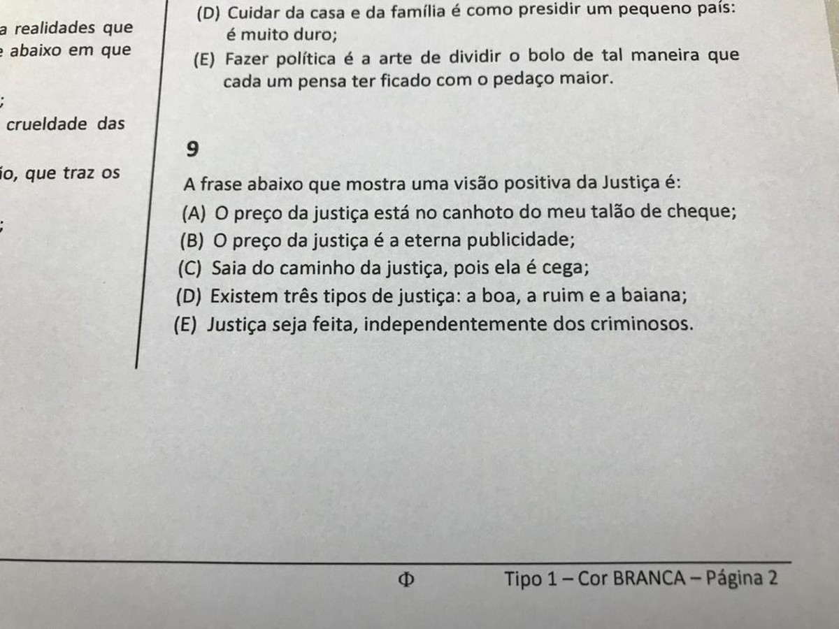 Justica Boa Ruim E Baiana Tj Mp E Amab Emitem Nota De Repudio A Questao De Concurso Publico No Ce Bahia G1