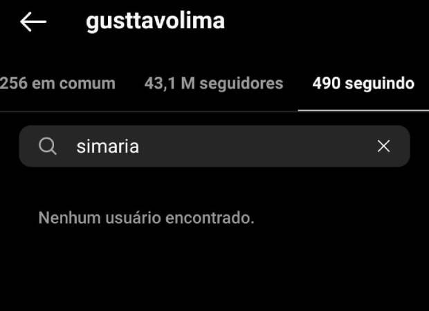 Gusttavo Lima parou de seguir Simone e Simaria (Foto: Reprodução/Instagram)