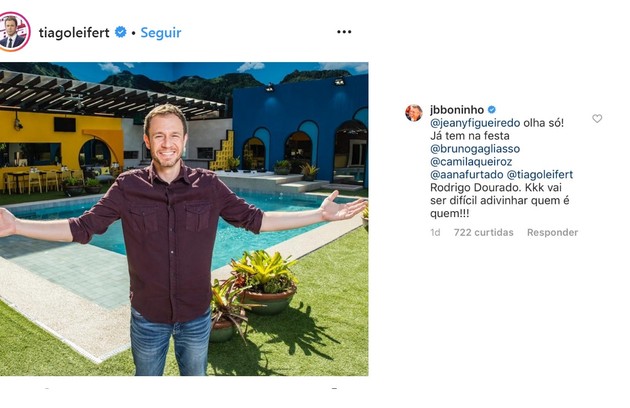 Tiago Leifert foi confirmado por Boninho na festa do 'BBB' (Foto: Reprodução/Instagram)
