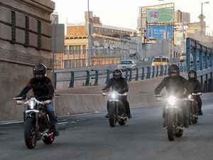 Harley-Davidson elétrica, apresentada em Nova York (Foto: Ray Stubblebine / AP)