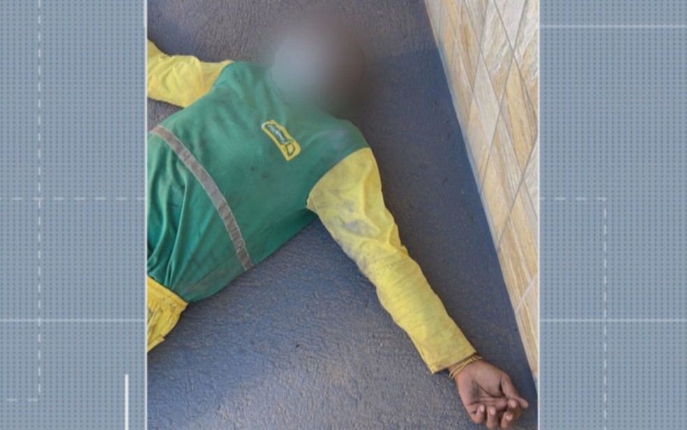 Gari fica ferido após saco de lixo explodir durante coleta em Jaraguá — Foto: Reprodução/TV Anhanguera