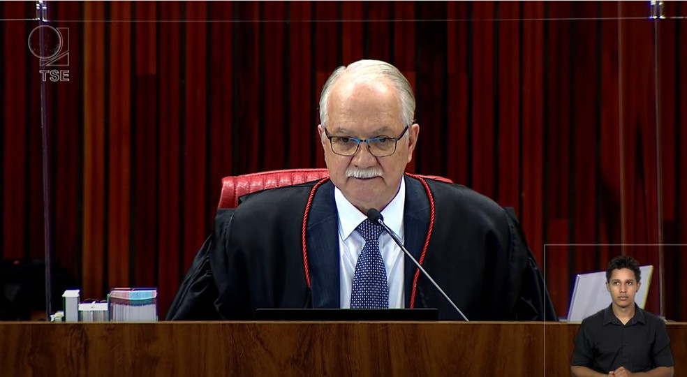 Ministro Luiz Edson Fachin, presidente do TSE, discursa em sessão do tribunal — Foto: Reprodução/TV Justiça