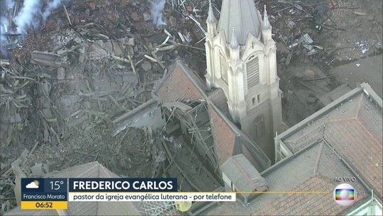Igreja luterana de estilo neogótico ficou com apenas torre e altar