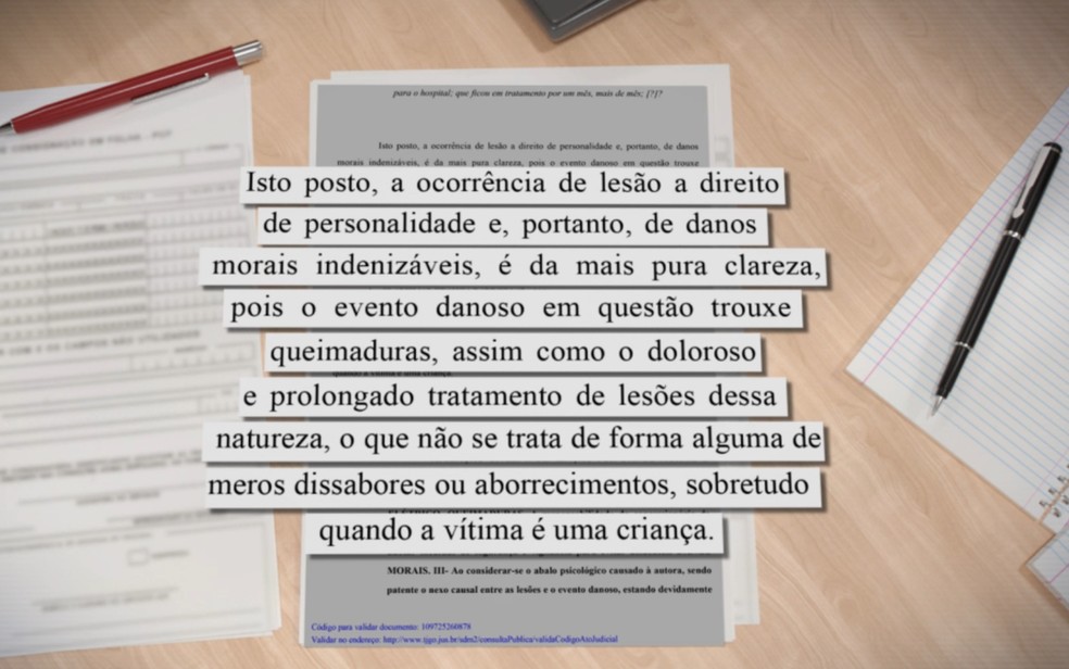 Juiz, que deu senten&ccedil;a em Crix&aacute;s,destaca em senten&ccedil;a que por se tratar de uma crian&ccedil;a, o sofrimento causado pelo choque &eacute; maior &mdash; Foto: Pedro Vin&iacute;cios/Arte TV Anhanguera