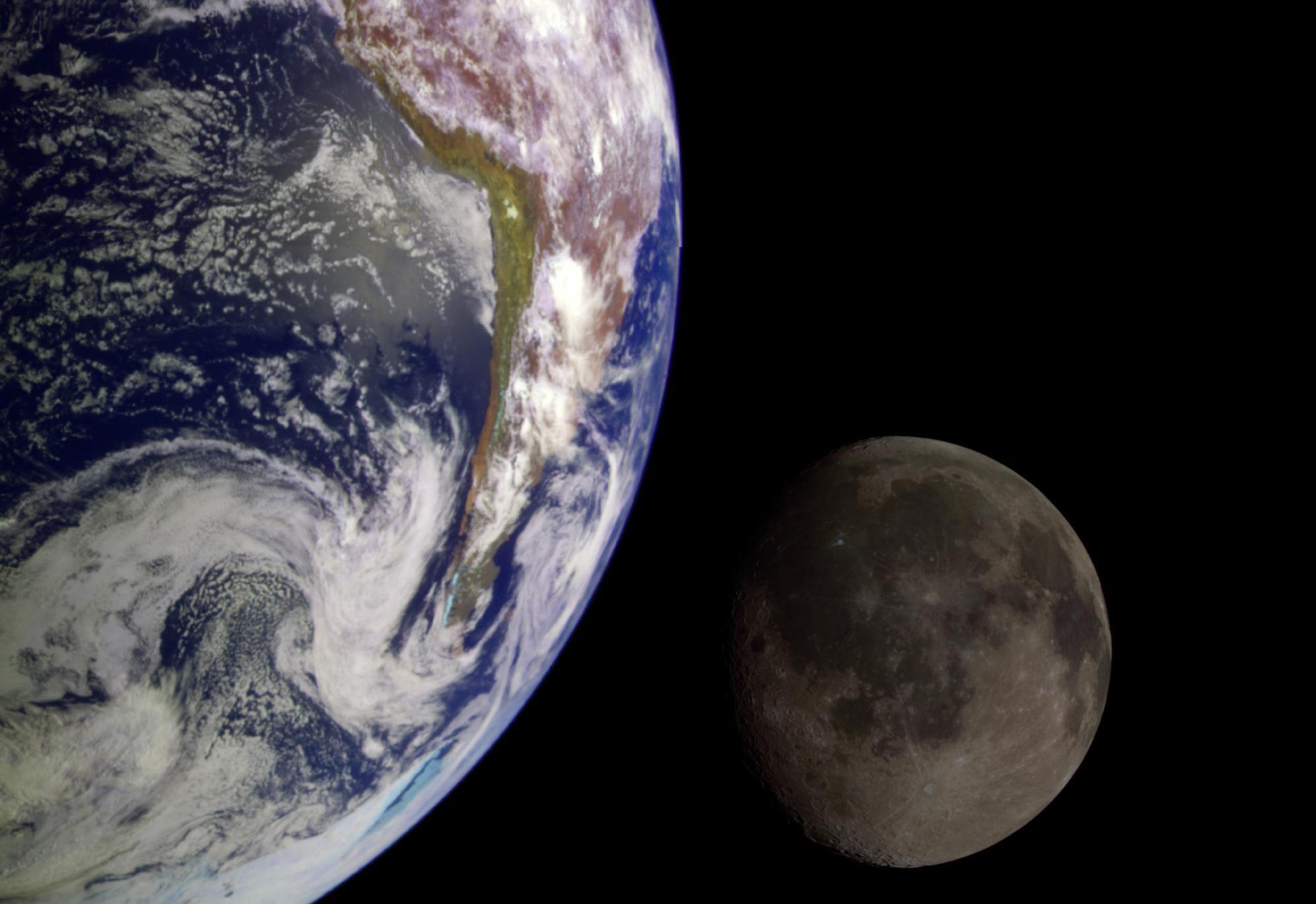 Estudo indica que Terra e Lua já compartilharam um campo magnético (Foto: NASA/JPL/USGS)