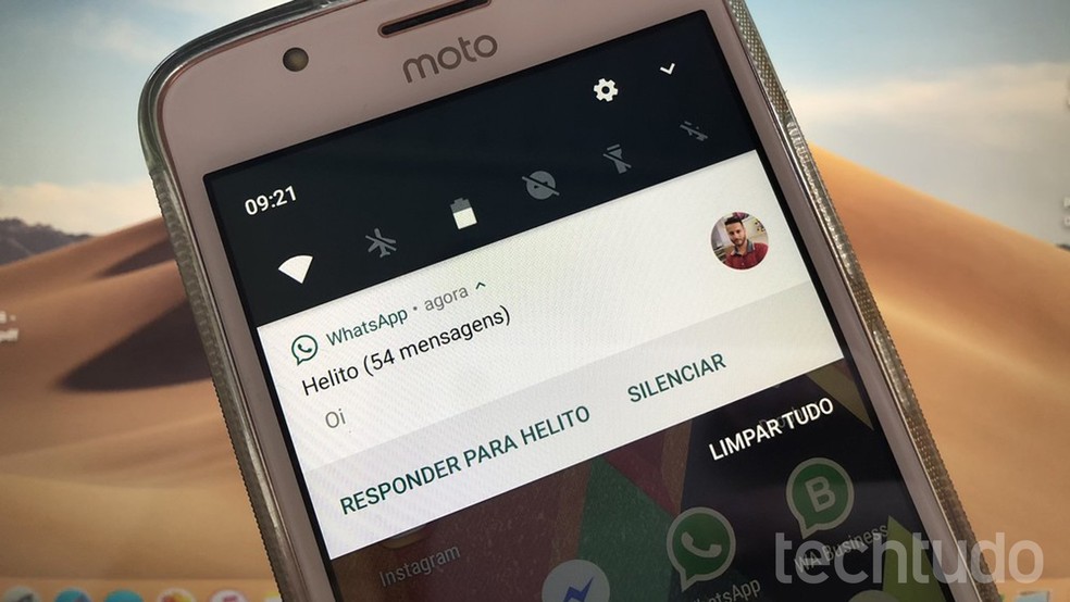 WhatsApp Beta tem atalho para silenciar as notificações (Foto: Helito Bijora/TechTudo)