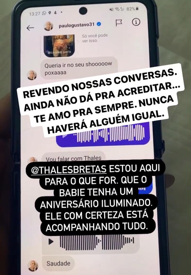 Anitta relembra conversa com Paulo Gustavo (Foto: Reprodução/Instagram )