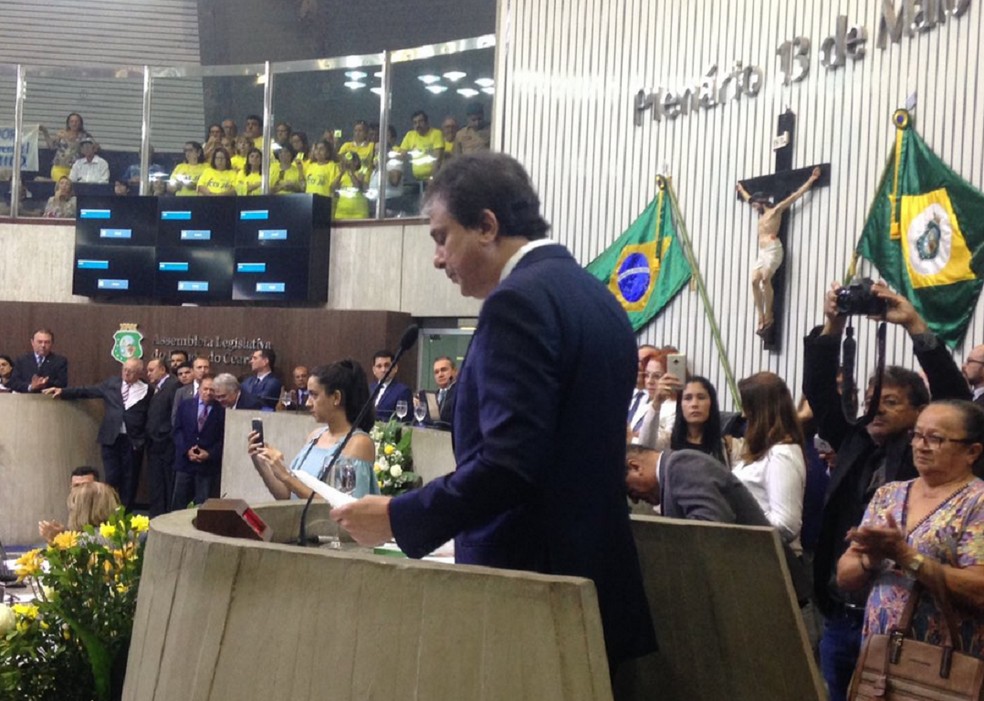Camilo Santana falou por um hora e destacou os esforços do governo para combater a insegurança no Ceará. (Foto: Gioras Xerez/G1 Ceará)