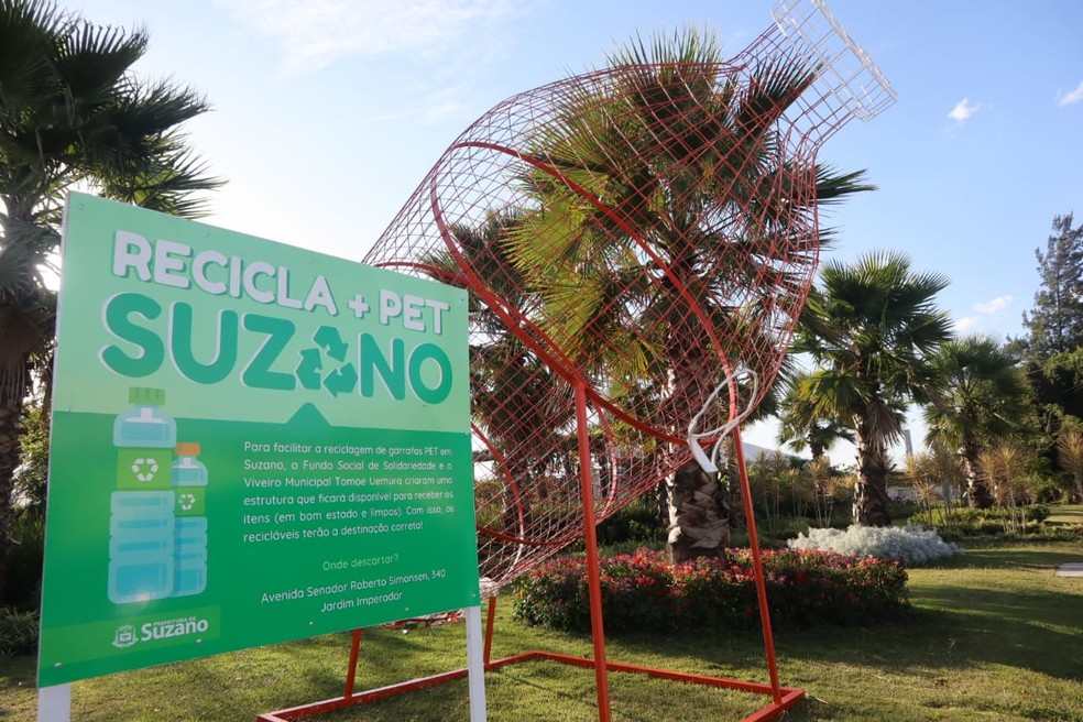 Viveiro Municipal de Suzano recebe &aacute;rea para descarte de garrafas PET &mdash; Foto: Wanderley Costa/Secop Suzano