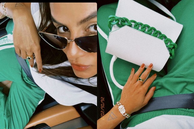 Carol Peixinho registra look com detalhes em verde (Foto: Reprodução/Instagram)