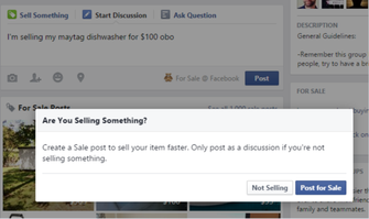 DeepText: Facebook entende que você quer vender algo e sugere post de produto (Foto: Reprodução/TechCrunch)