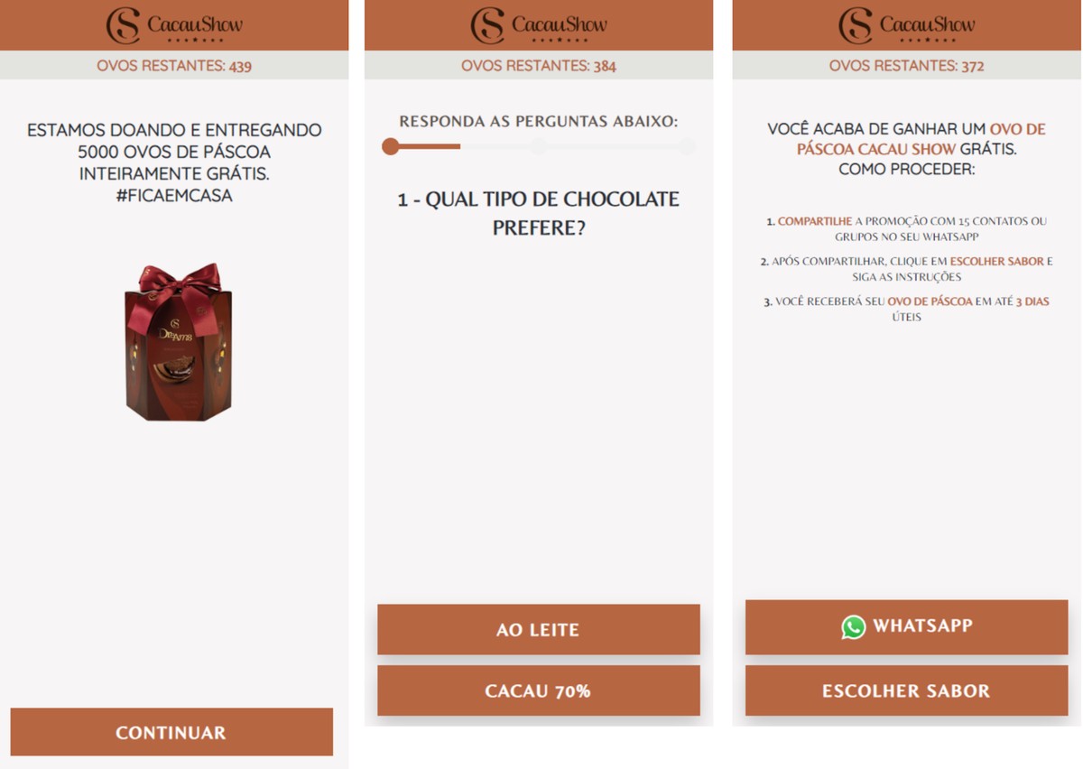 Cacau Show Doa Ovo De Pascoa Golpe Atinge Mais De 560 Mil No Whatsapp Seguranca Techtudo