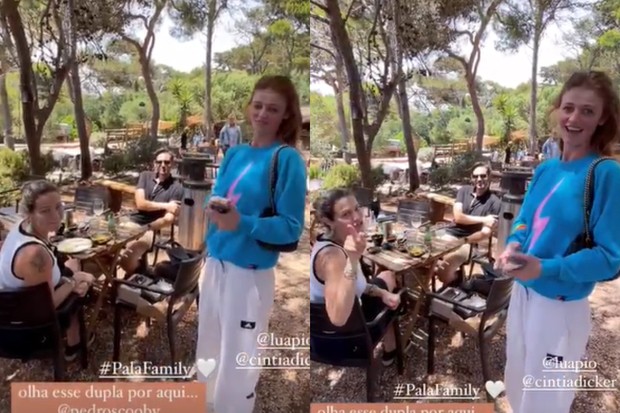 Luana Piovani e Cintia Dicker em restaurante em Portugal (Foto: Reprodução/Instagram)