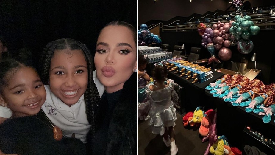 Khloé Kardashian faz sessão especial de 'A Pequena Sereia' para sobrinhas