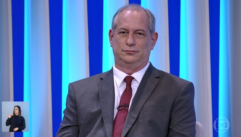 O candidato do PDT à Presidência, Ciro Gomes, no debate da Rede Globo — Foto: Reprodução