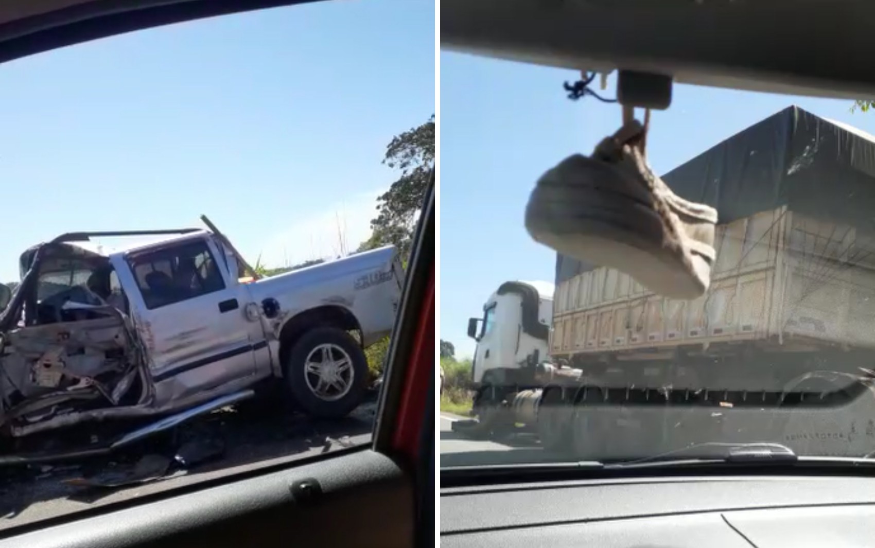 Acidente na GO-164 deixa motorista morto e passageira gravemente ferida