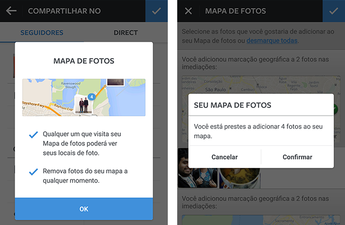 Para publicar fotos no mapa, usuário deve ativar recurso manualmente (Foto: Reprodução/Paulo Alves)