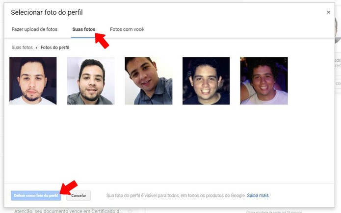 Você pode colocar fotos antigas no perfil do Gmail (Foto: Reprodução/Rodrigo Fernandes'') Você pode colocar fotos antigas no perfil do Gmail (Foto: Reprodução/Rodrigo Fernandes'')
