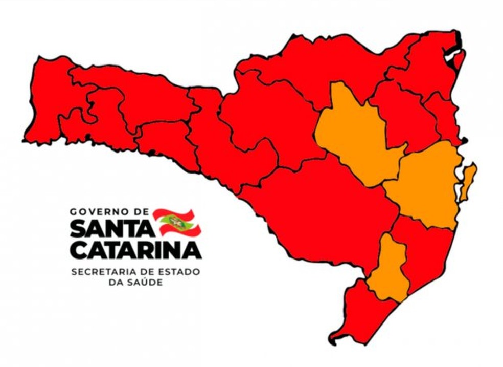 Mapa de risco para a Covid-19: atualização de 13 de janeiro de 2021 — Foto: SES/Divulgação