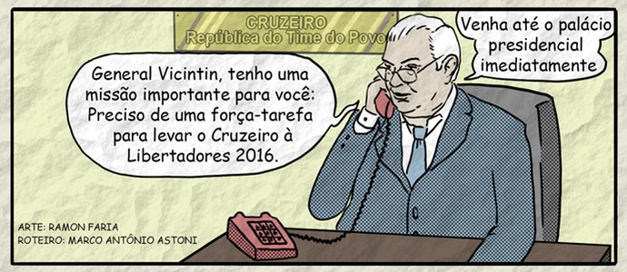 HQ do Cruzeiro: super-heróis têm a missão de levar time à Libertadores