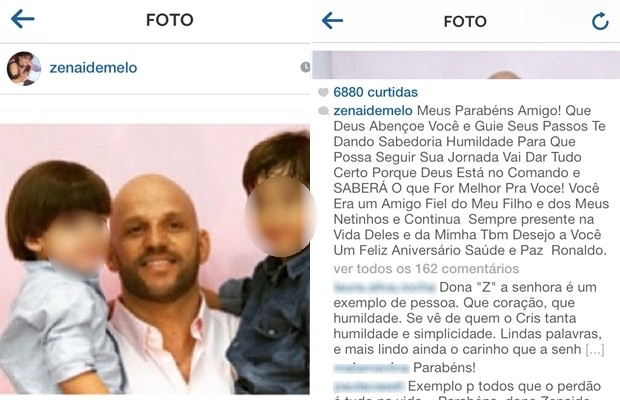 Mãe de Cristiano Araújo dá feliz aniversário a Ronaldo Miranda em rede social, Goiânia, Goiás (Foto: Reprodução/Instagram)
