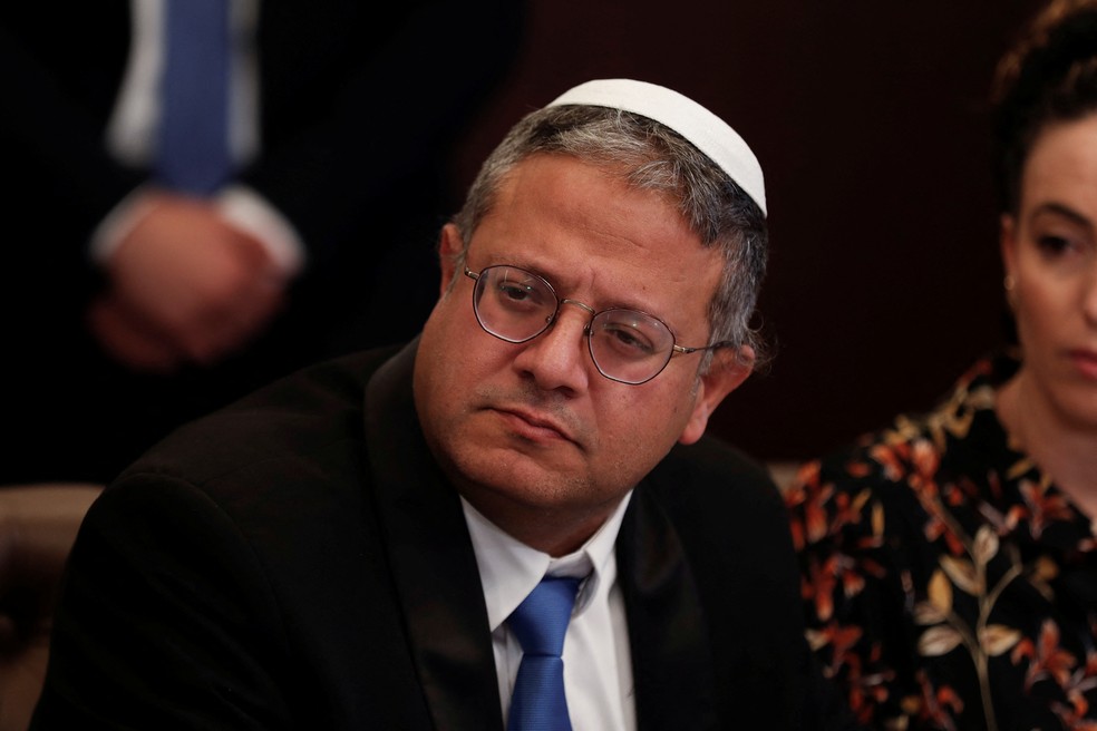 Desde dezembro Itamar Ben-Gvir tornou-se ministro do governo liderado por Netanyahu — Foto: Atef Safadi/Pool via REUTERS