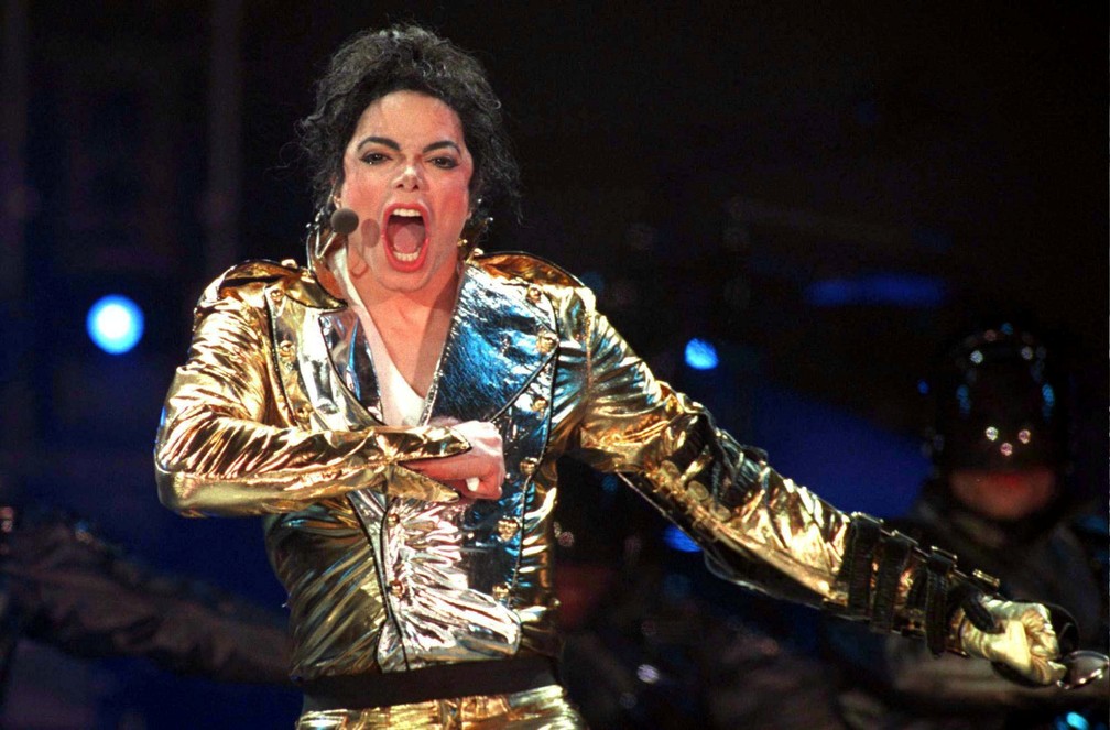 Michael Jackson durante apresentação em Moscou em 1996 — Foto: Reuters/Arquivo