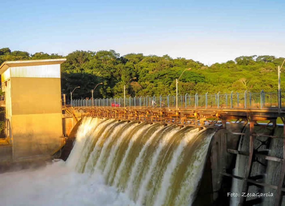 Represa do Rio Paranapanema, em Piraju (SP) — Foto: Prefeitura de Piraju/Divulgação