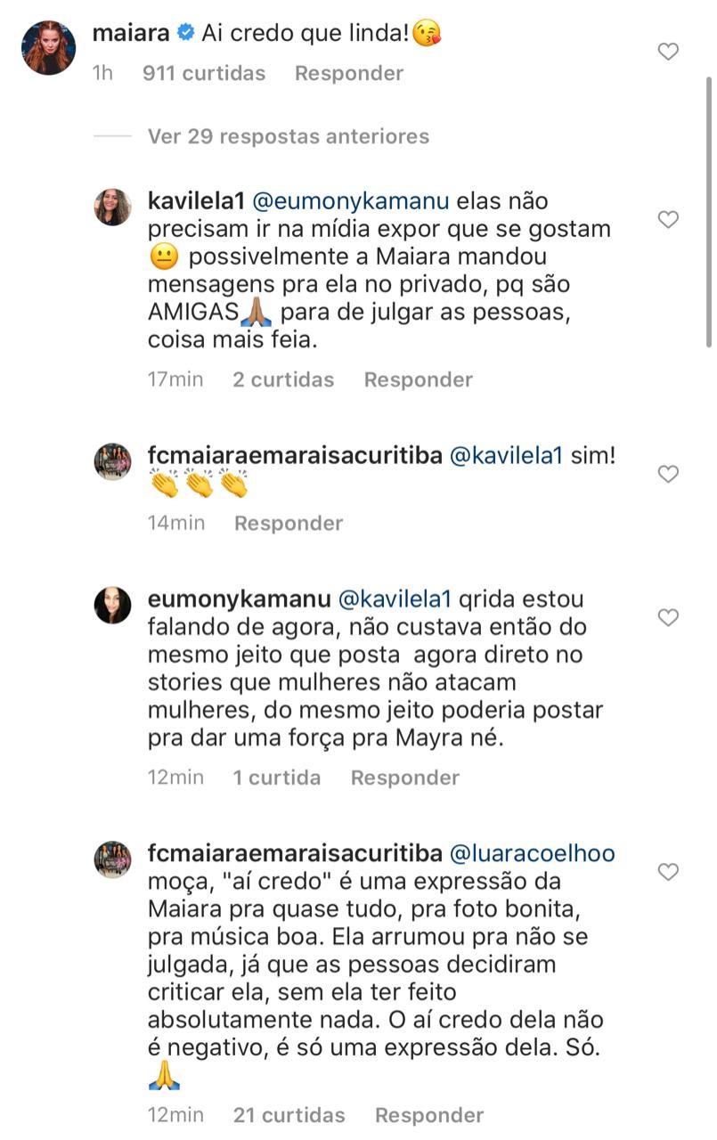 Maiara comenta em foto de Mayra Cardi e acaba gerando polêmica (Foto: Reprodução/Instagram )