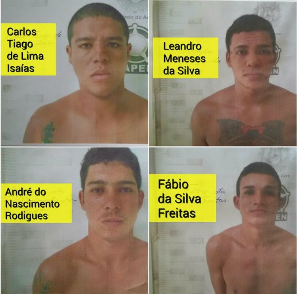 Quatro presos continuam foragidos no interior do Acre  (Foto: Divulgação/Iapen)