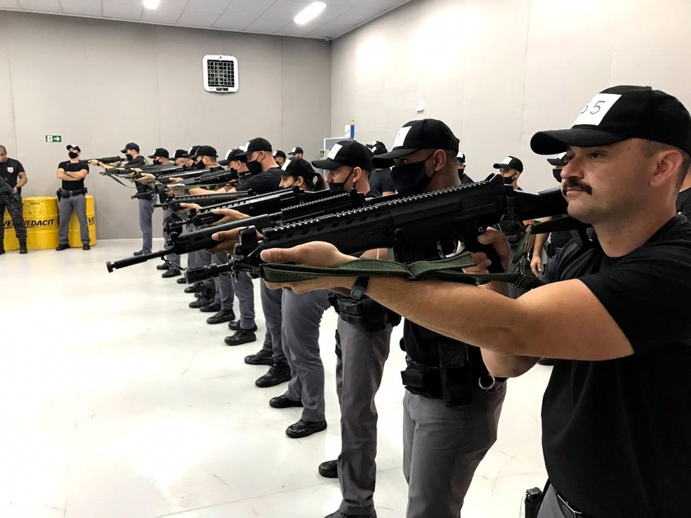 Treinamento foi feito ppelo Comando de Policiamento de Choque: atuação no padrão "Rota", segundo a PM — Foto: Polícia Militar/Divulgação