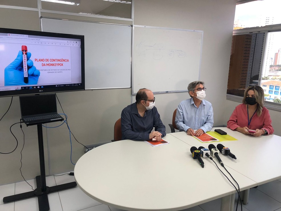 Representantes da Sesap apresentam plano de contingência contra a varíola dos macacos no RN — Foto: Vinícius Marinho/Inter TV Cabugi