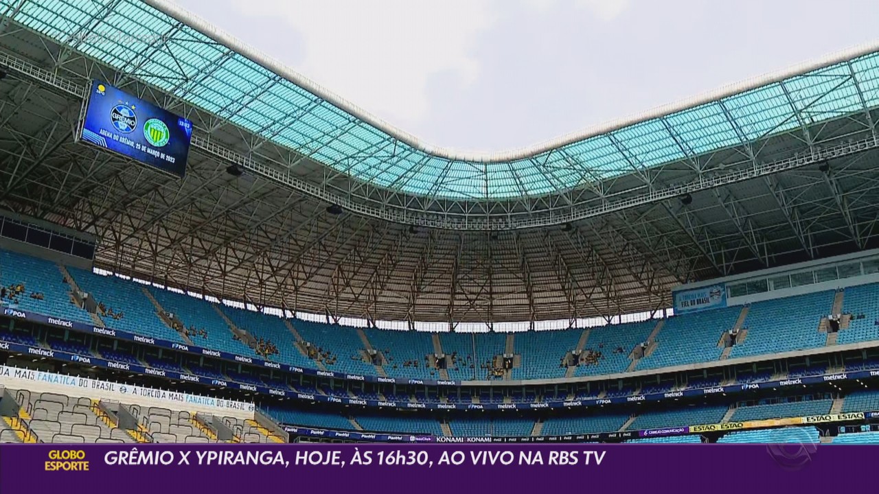 Grêmio x Ypiranga, hoje, às 16h30, ao vivo na RBS TV