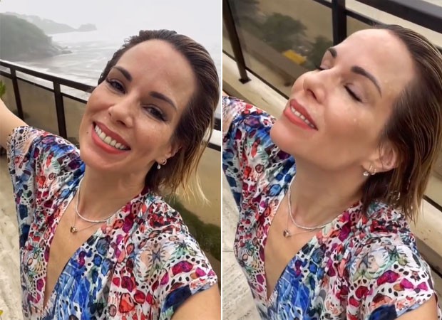 Ana Furtado mostra banho de chuva (Foto: Reprodução/Instagram)