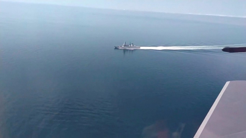 Imagem divulgada pela Marinha da Rússia mostra um barco no Mar Negro em 23 de junho de 2021 — Foto: Divulgação/Marinha da Rússia/Via Reuters