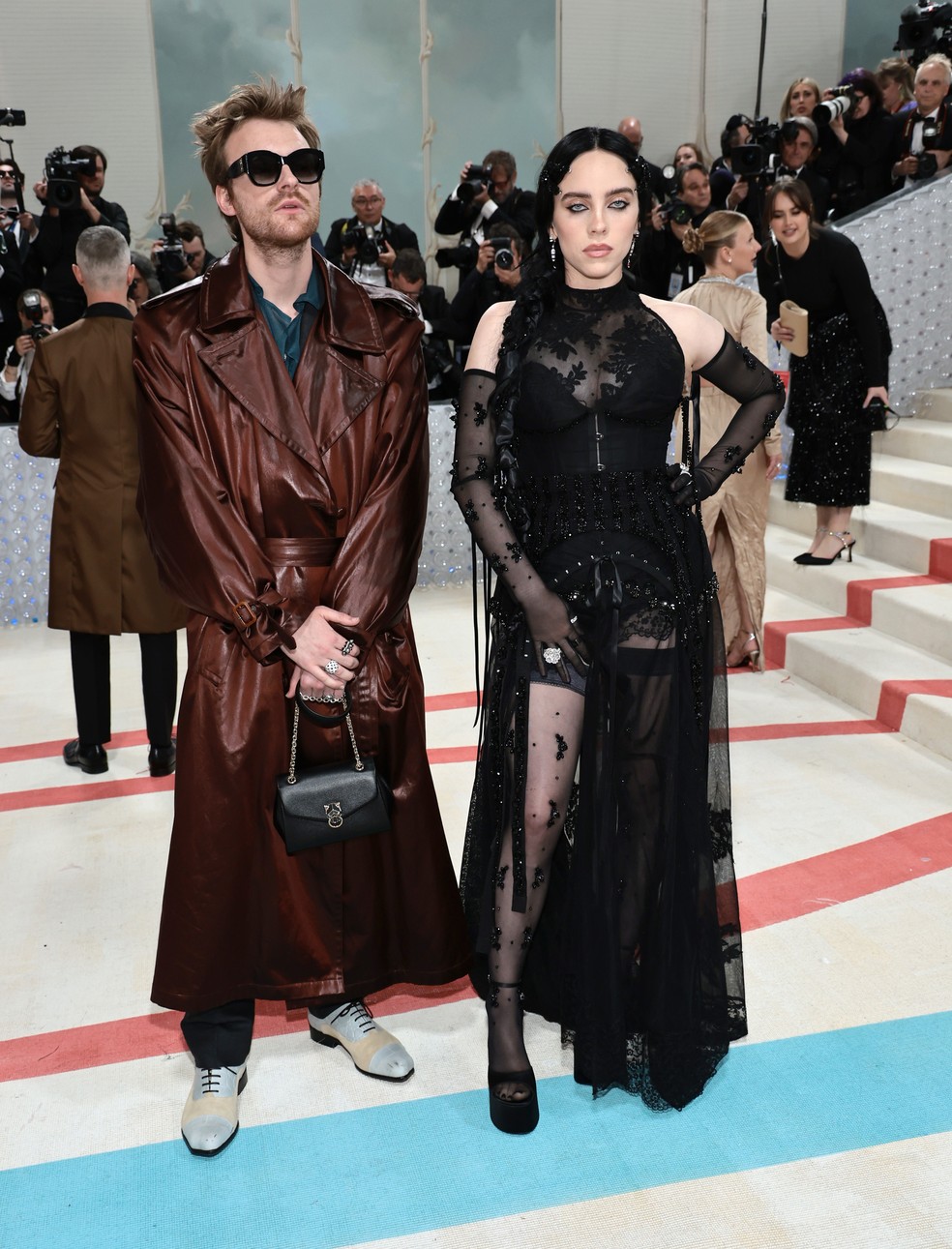 Finneas O'Connell e Billie Eilish no MET Gala 2023 — Foto: Getty Images