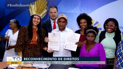 Duas comunidades quilombolas do TO recebem certidões de autodefinição