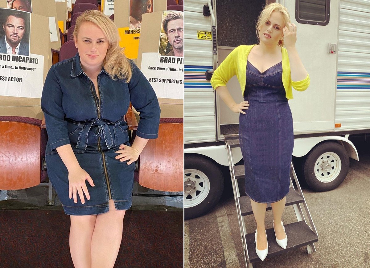 Rebel Wilson antes e depois de eliminar 30 quilos (Foto: Reprodução/Instagram)