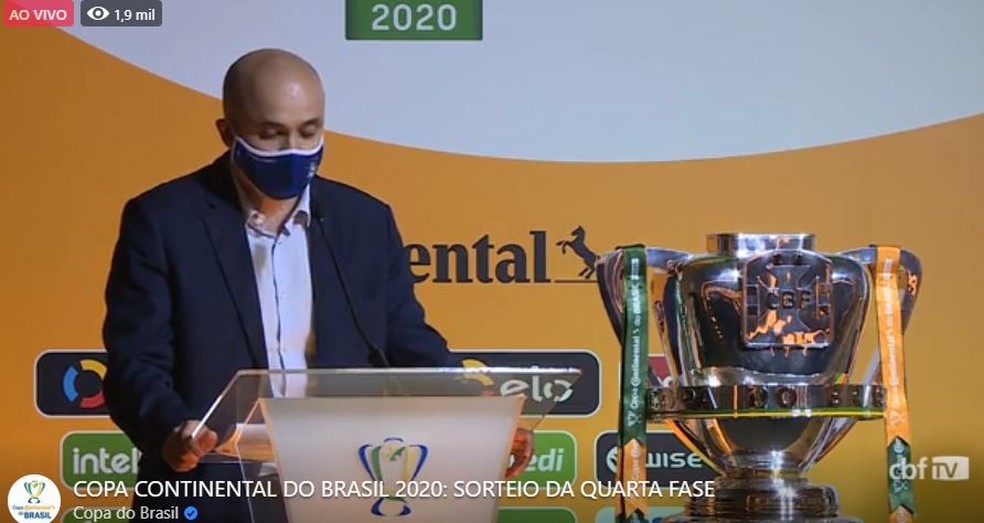 Manoel Flores, diretor de competições da CBF, abre o sorteio da Copa do Brasil — Foto: Reprodução