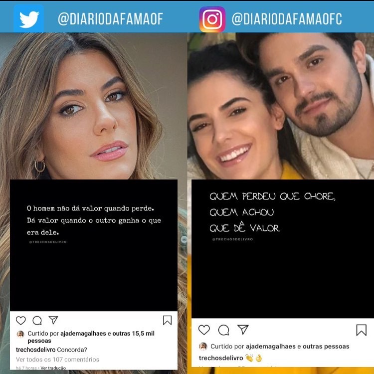 Fãs especulam sobre suposto término de Luan Santana e Jade Magalhães (Foto: Reprodução / Instagram)