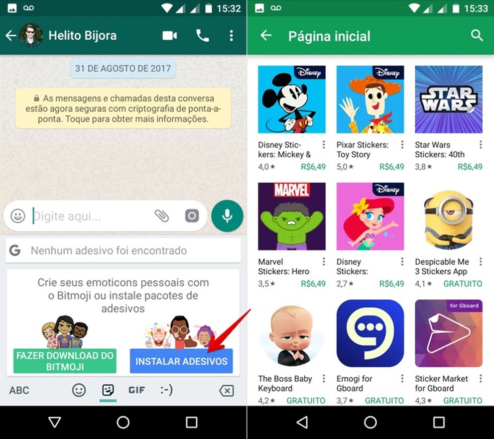 Como enviar sticker via WhatsApp e Telegram Gboard 