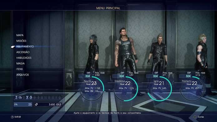 Vá até o menu principal de Final Fantasy XV (Foto: Reprodução/Murilo Molina)