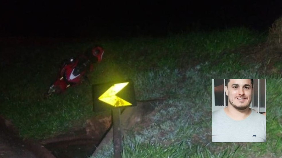 Motociclista teria perdido o controle em trecho Miguel Jubran (SP-333), em Florínea (SP) — Foto: Redes Sociais/Reprodução