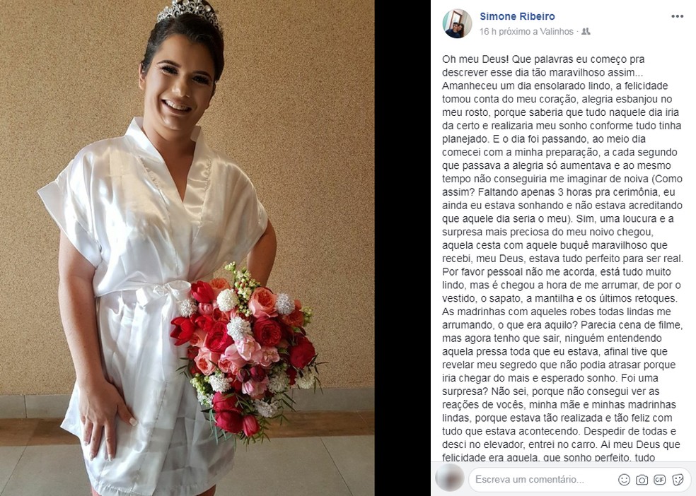 Simone Farias usou a página na rede social para comentar a queda do helicóptero (Foto: Reprodução/Facebook)