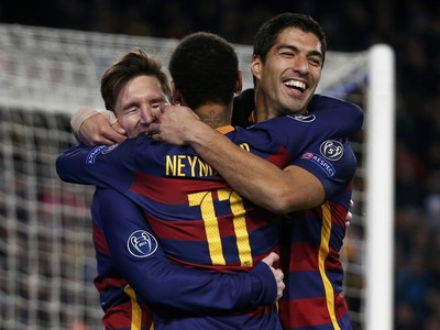 Messi Neymar Suarez Barcelona x Roma (Foto: Reuters)