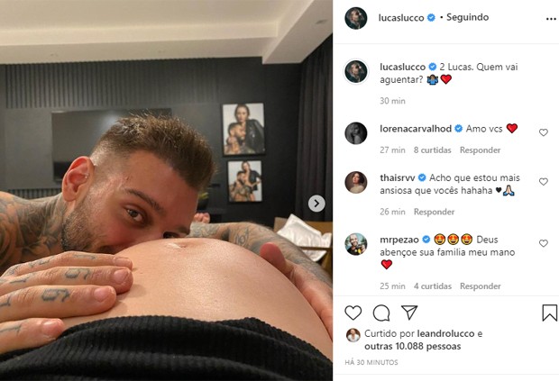 Lucas Lucco posa com Lorena Carvalho, que está grávida (Foto: Reprodução/Instagram)