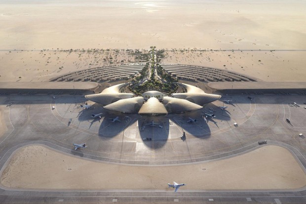 Aeroporto assinado por Foster + Partners para projeto turístico de luxo na Arábia Saudita começa a ser construído (Foto: Divulgação)