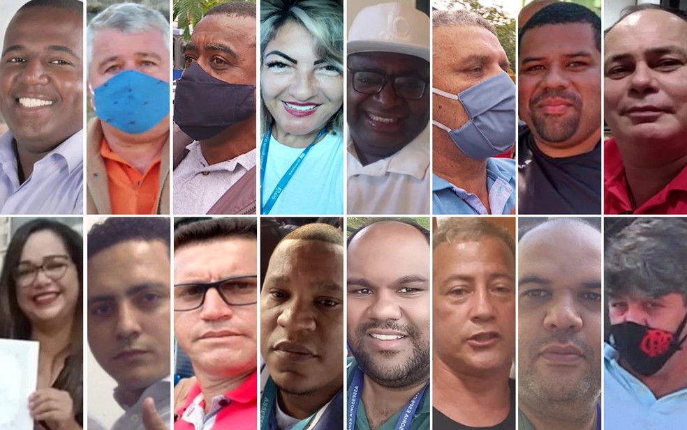 Fotos de funcionários da Prefeitura do Rio que integram esquema de 'guardiões' na porta de hospitais — Foto: Reprodução / TV Globo